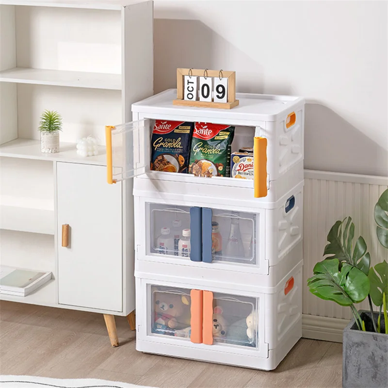 Household Storage Boxes Transparent Visual Closet Organizer Double Door Design Storage Case Stable Load-bearing Cosmetics Box