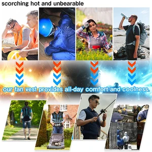 2024 سترة باردة يمكن ارتداؤها مروحة تبريد سترة ملابس مكيف هواء تبريد 13 ساعة للعمل بدرجة حرارة عالية سترة صيد للمشي لمسافات طويلة أفضل 8 ملابس مكيفة للبيع - رقم 1