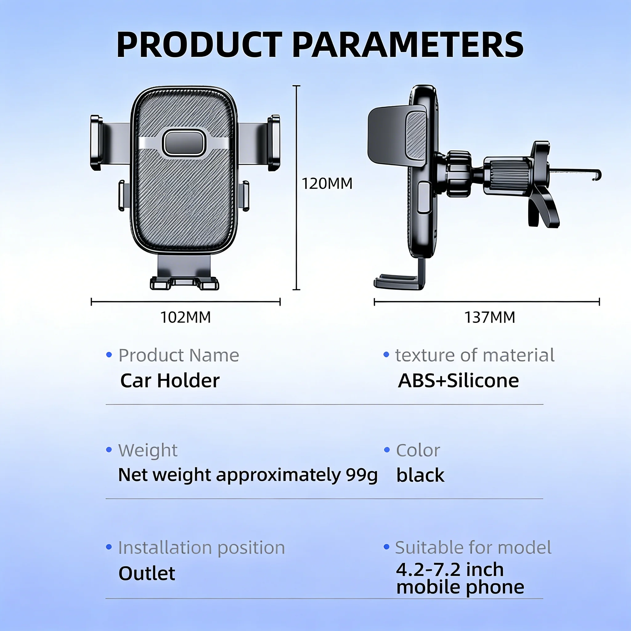 Universal Car Air Outlet Mount Phone Holder With Parking Number Plate Car Air Vent Mobile Stand 360° Rotation Smartphone Holder - view 3