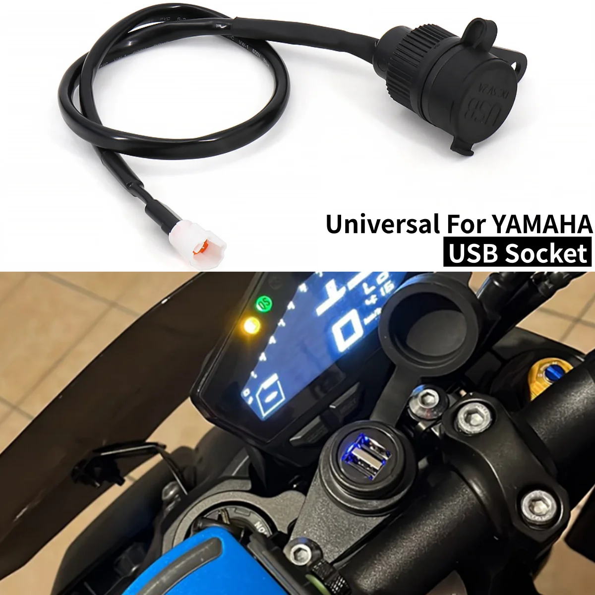 

Motorcycle Dual USB Charger Socket Power Supply Adapter For YAMAHA MT09 2017-2023 MT-09 SP XSR900 Tracer 900 MT07 XSR700 FZ09