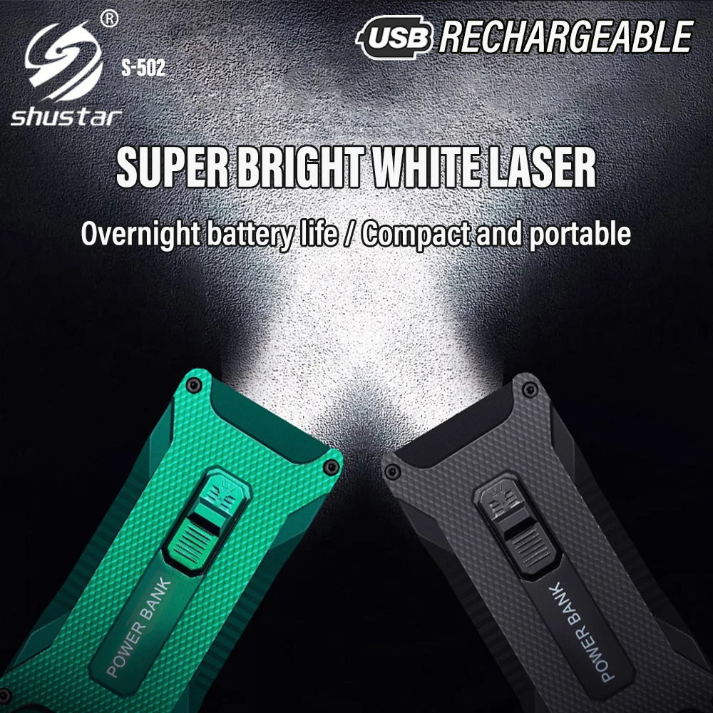 

Super Bright 2 LED Flashlight Rechargeable Camping Light Compact Portable Waterproof Outdoor Light Wide Range of Lighting