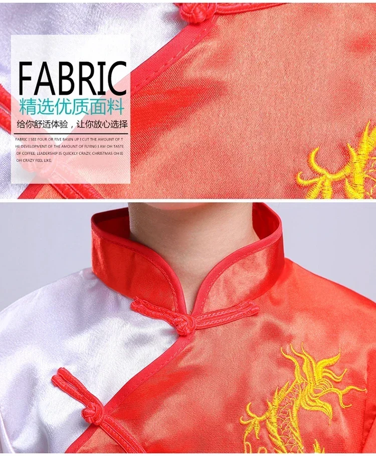 Dziecięca chińska tradycyjna odzież Wushu dla dzieci sztuki walki jednolity strój Kung Fu dziewczyny chłopcy kostium sceniczny zestaw