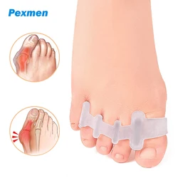 Pexmen 2 pcs/par gel toe separadores martelo dedo do pé alisador espaçador sobreposição dedo do pé alinhamento corrector aliviar a dor de união