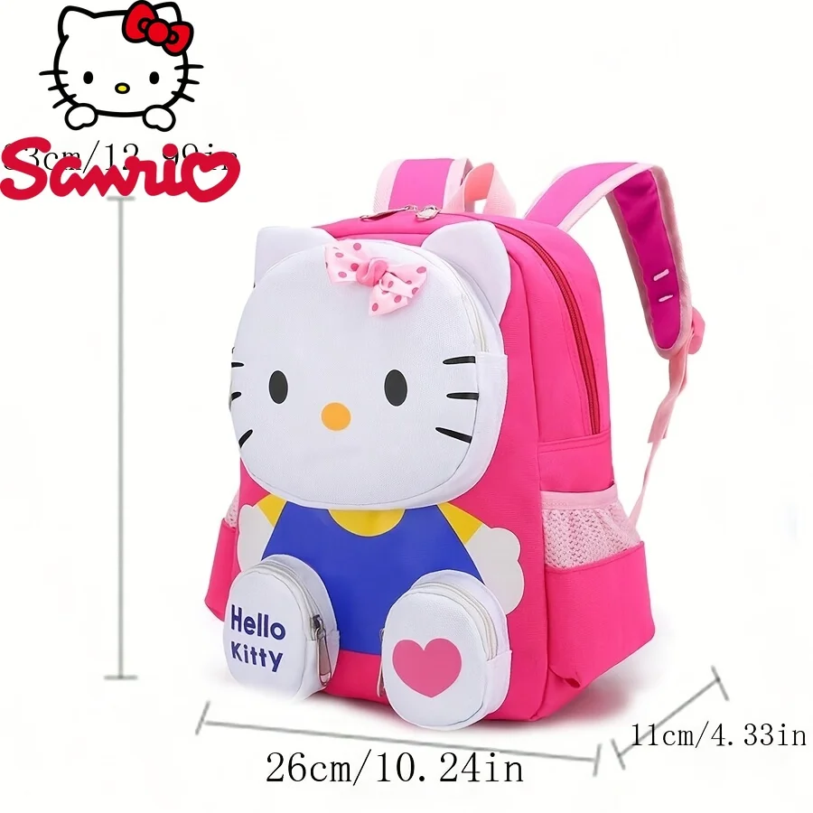  Hello Kitty Backpack Kawaii Stylish Bag Women's Colorblock Rucksack Large Capacity Foldable Outdoors Daypack