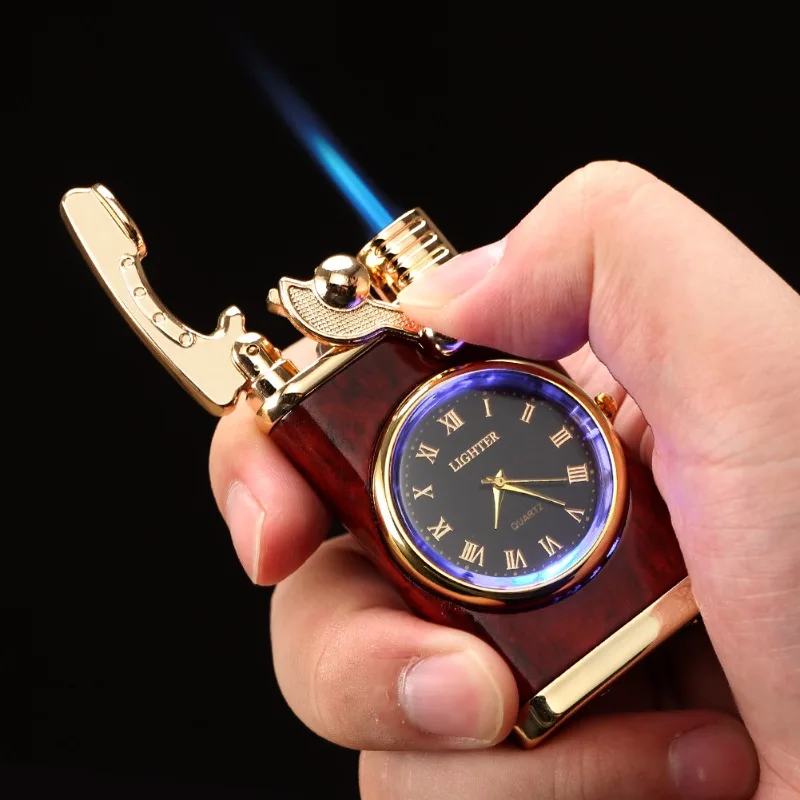 

Rocker Arm Watch Metal Unusual Gas Lighter Windproof Jet Butane Torch Cigarette Cigar Lighter Gadgets for Men Gifts Smoking