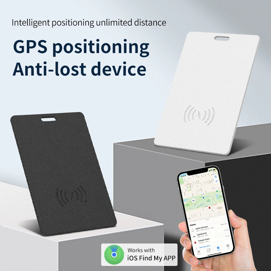 Anti Loss GPS Smart Tag Bluetooth Location Card IPX5 Waterproof Wireless Charge For IPhone Apple Find My App Airtag Replacement