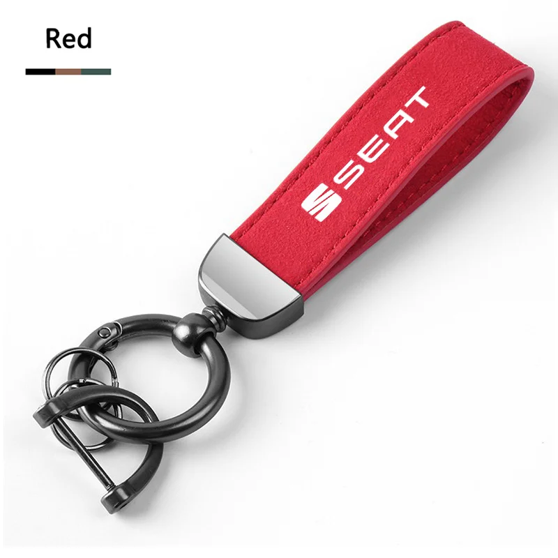 Suede Car Styling Suede Leather Keychain Charm Pendant Metal Keyring Fob For Seat Leon Mk3 Mk2 Mk1 Ibiza 6l 6j Ateca Altea Cupra