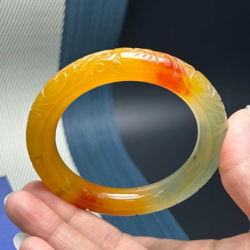 

High Ice Ruyi, Round Bar Bracelet, Retro Classic Ethnic Style Jewelry