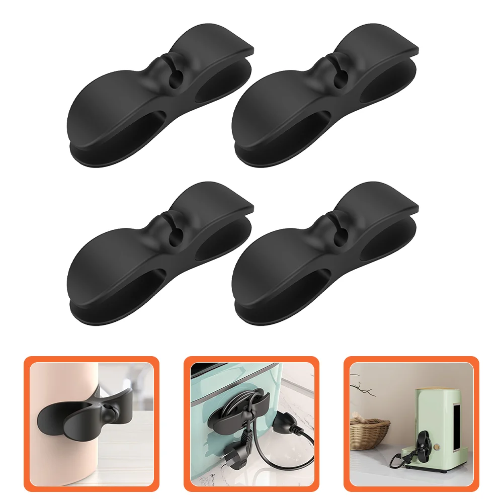 

4 Pcs Plug Holder Cable Organizer Charging Cord Kitchen Utensil Bracket Management Winder Tpu Silicone The Wire