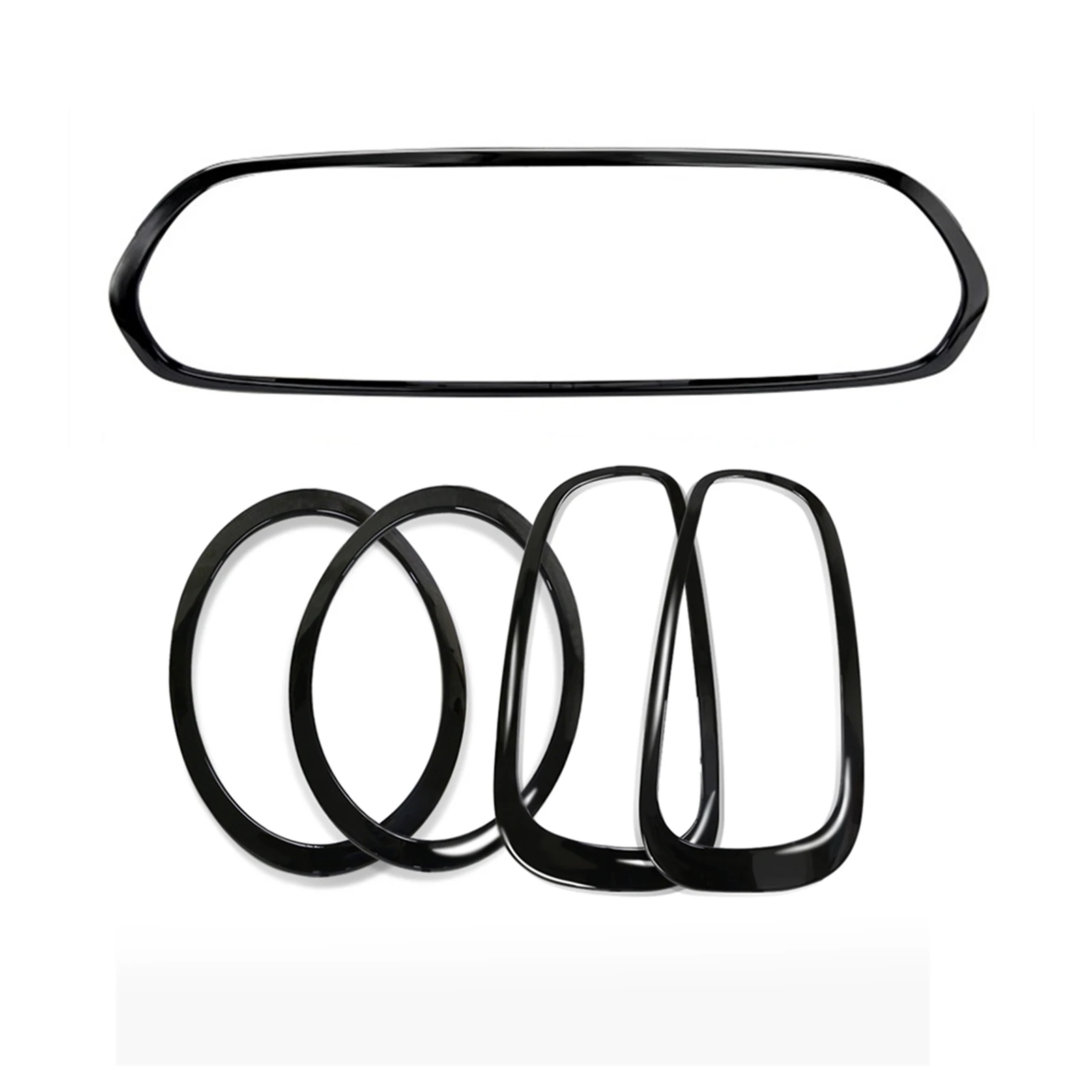 Front Grille Trim Hood Vent Frame & Front Headlight Light & Rear Lamp Cover Strip Rim For Mini Cooper S F55 F56 F57