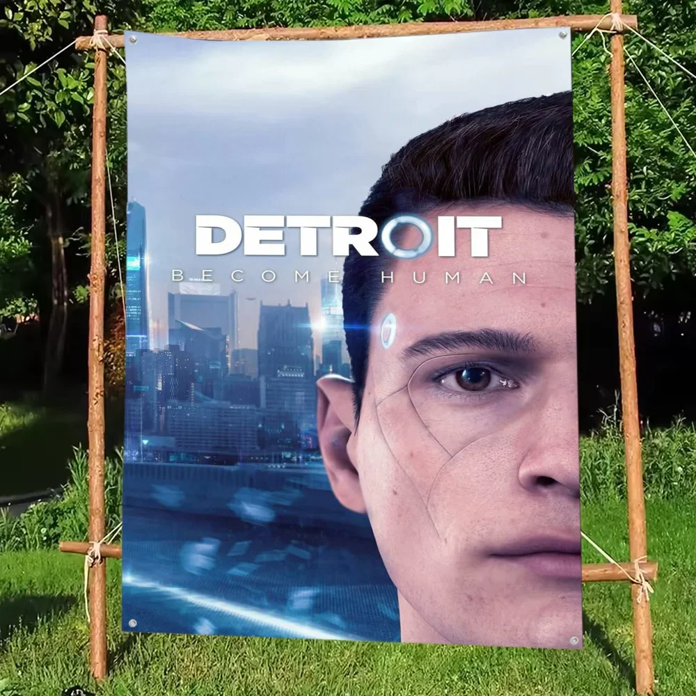 

D-DetroitS Become Human Flag DIY Flag For Family Group Party Living Room Home Dorm Decor Wall Art Decor Banner
