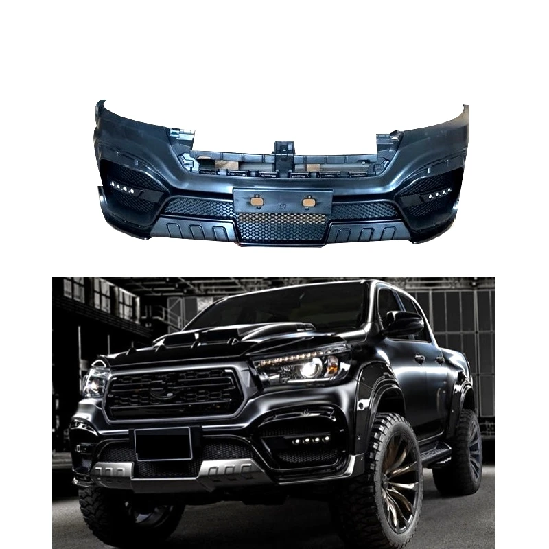 Maictop car accessories facelift front bumper for hilux revo rocco 2016-2019 4x4 pickup upgrade bodykit