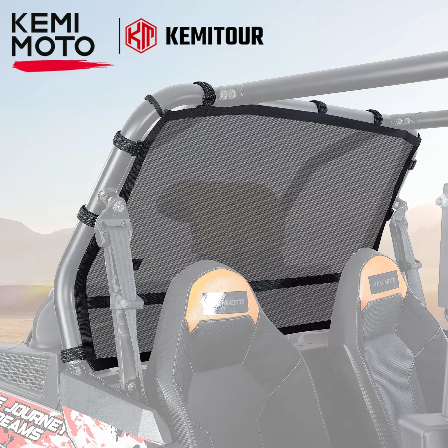 KEMIMOTO UTV Rear Window Net Soft Mesh Sun Protection Net Compatible with Polaris RZR XP 4 XP4 1000 Turbo 2014-2023