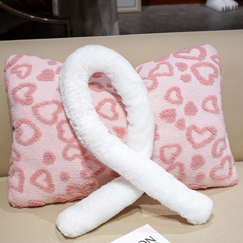 Coussin de canapé avec nœud papillon en forme de cœur d'amour, oreiller en peluche confortable pour la saint-valentin, cadeaux de princesse pour Couple