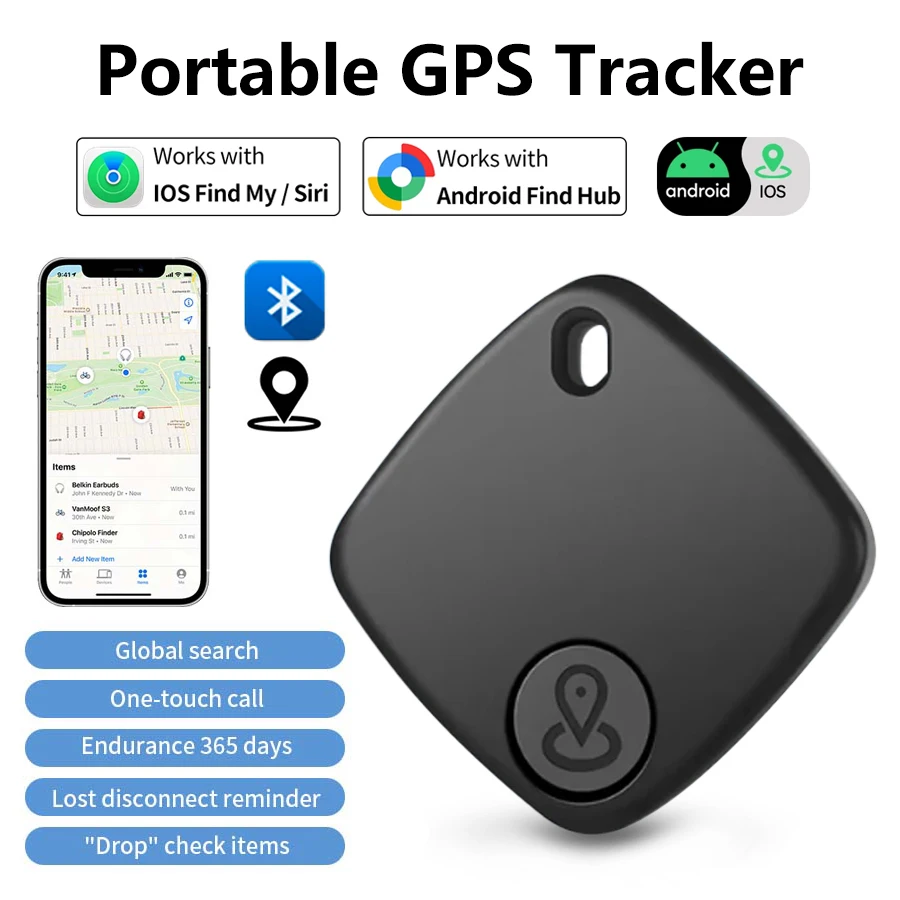 

Bluetooth Android / iOS GPS Tracker Tag Locator for Find My App Anti-Lost Device Key Wallet Pet Kids Finder Global Positioner
