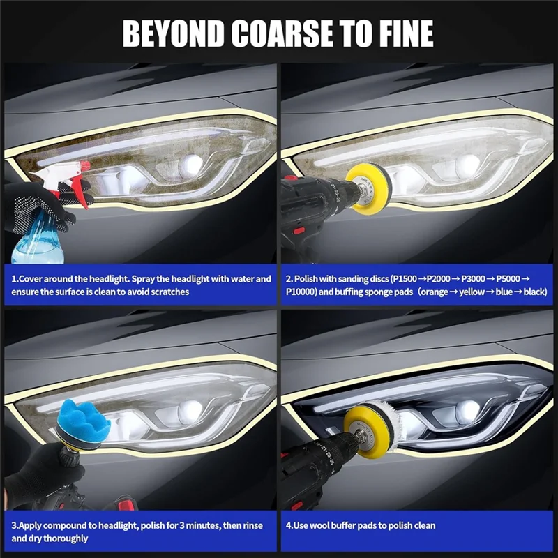 

M11K-для автомобиля, шлифовальный диск по дереву, металлу, набор для полировки дрели, 133 шт., 3-дюймовая насадка для восстановления влажных и сухих фар