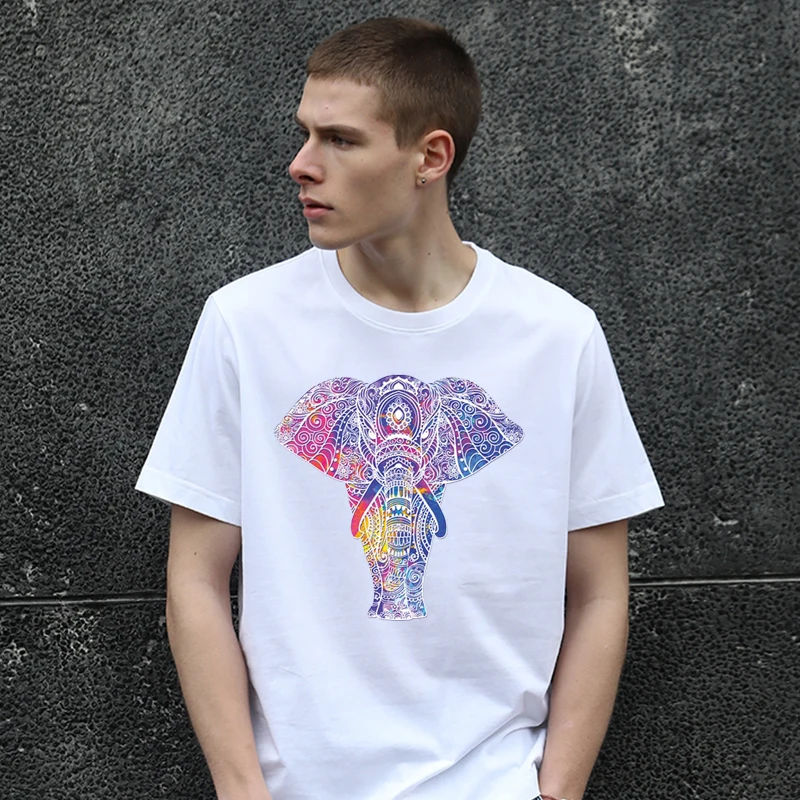 Elephant Horse Wolf Heat Transfer Colorful Animal Iron On Transfers T Shirt Thermo Cartoon Stickers Clothing Patch Applique