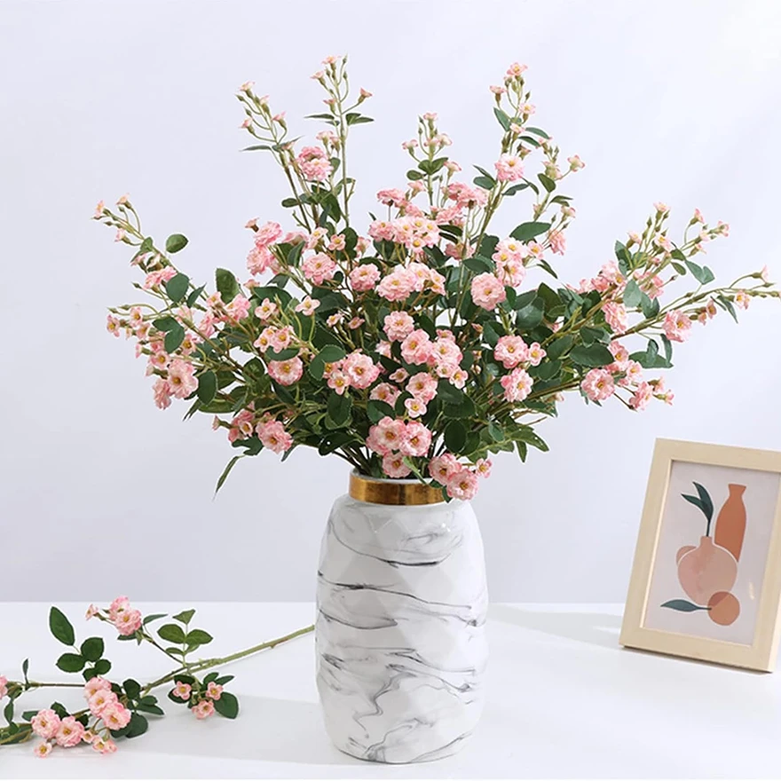 

Artificial Flowers Long Shoot Daisy Bouquet Home Room Vase Table Garden DIY Gift Garland Material Wedding Bride Bouquets Decor