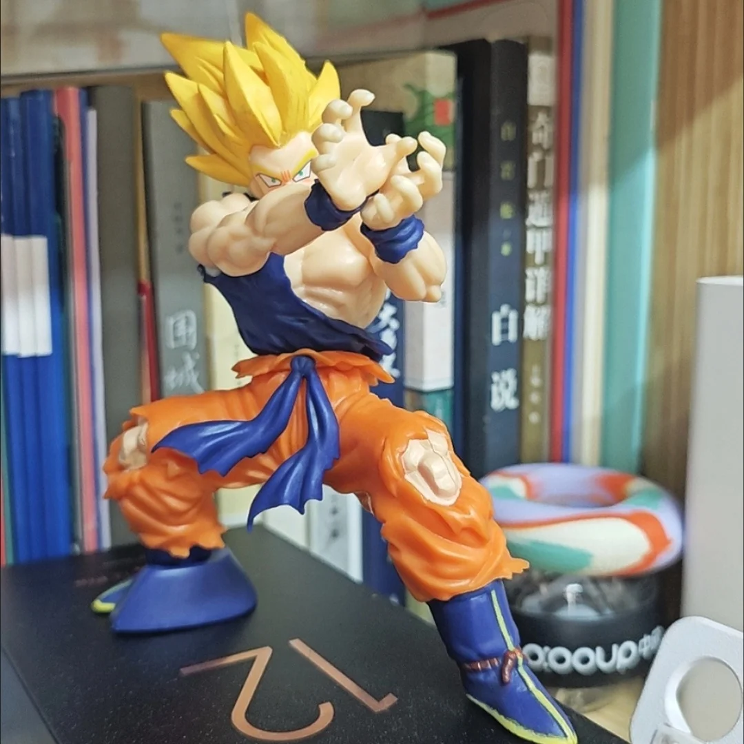 Figura Decorativa de PVC de 15 cm de Dragon Ball, 20.º Aniversario, Super Race Turtle Pie Qigong Shock Wave Son Goku, Hecha a Mano, para Escritorio, Regalo