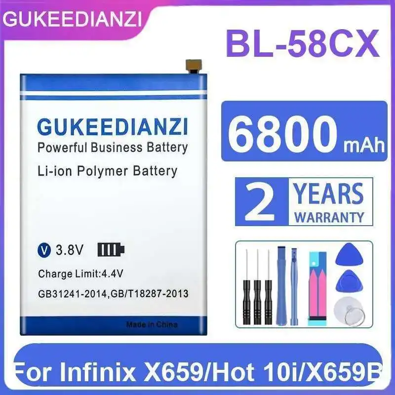 

6800Mah Mobile Phone Battery Lightweight For Infinix X659 Hot 10I X659B High-Capacity BL-58CX