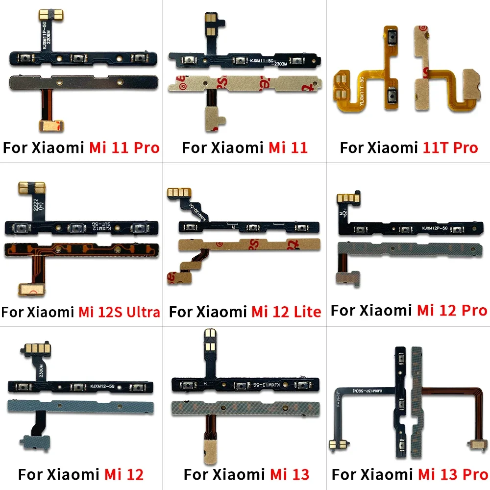 20 قطعة/الوحدة جديد ON OFF زر الطاقة فليكس كابل الشريط ل Xiaomi Mi 11 12 12S 13 لايت برو كتم الصمت حجم مفتاح جزء