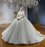 NS4958 2025 Newest Design Luxury Beading Ball Gown Wedding Dress For Brides Real Photos - Image 3