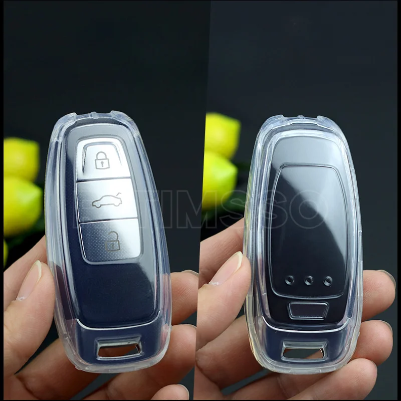 Soft TPU Car Remote Key Cover Case For Audi A3 A4 B9 A6 C8 A7 S7 4K A8 D5 S8 Q7 Q8 SQ8 E-tron 2018 2019 2020 2021 Accessories