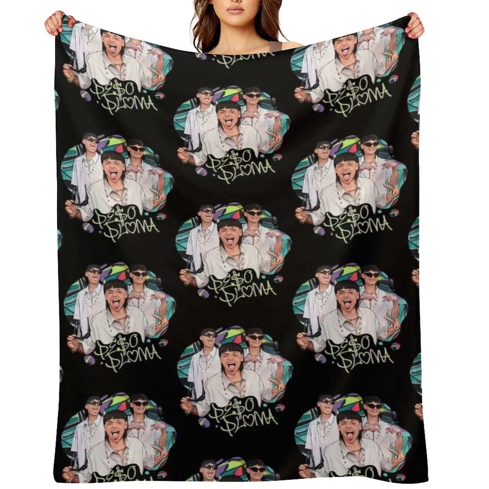 

Peso Pluma Throw Blanket Cute Plaid for winter Extra Large Throw Custom Blankets