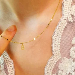 Collier personnalisé avec nom pour femme, pendentif lettre initiale, chaîne en acier inoxydable, tour de cou bricolage, bijoux personnalisés, vente en gros