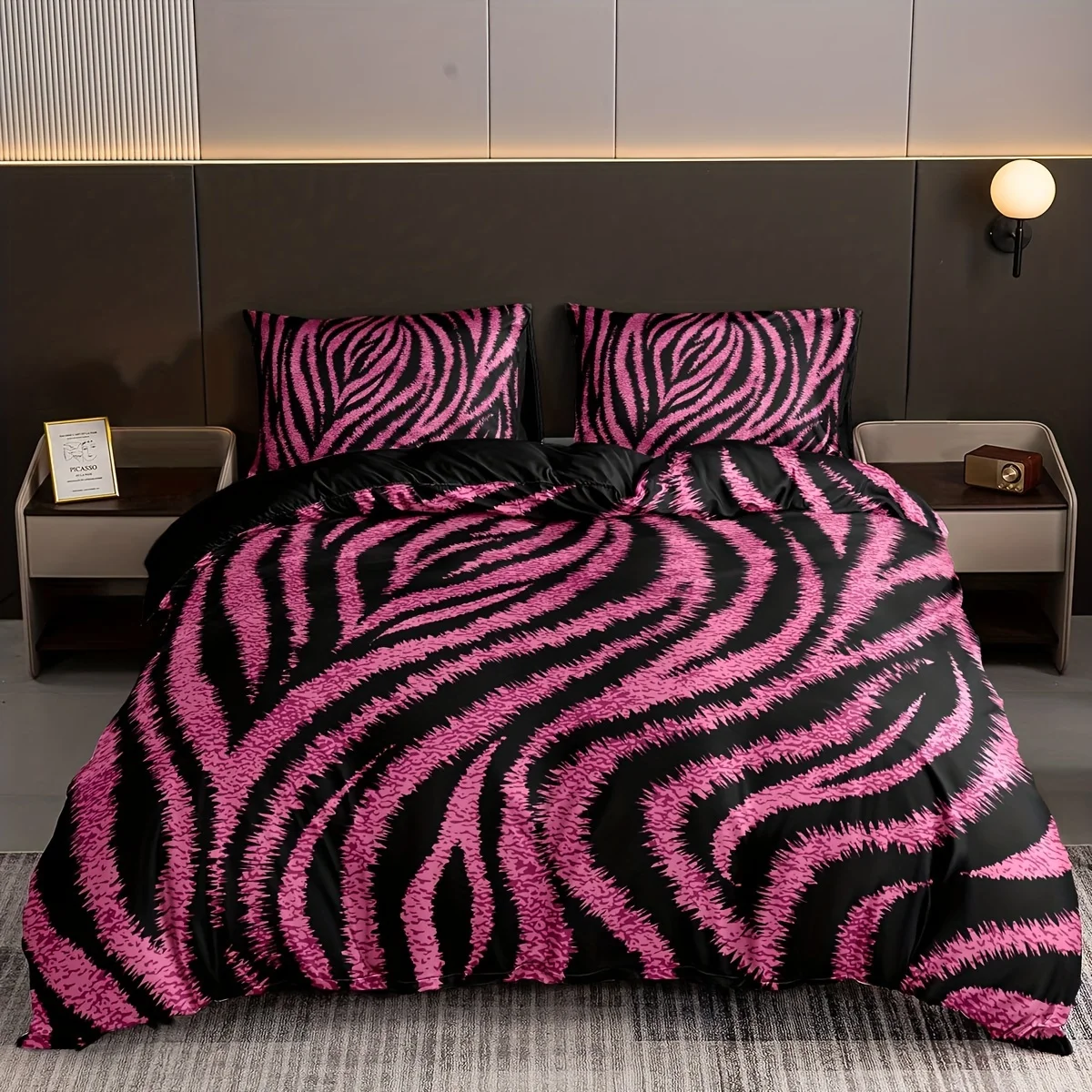 Zebras Striped Duvet Cover Set 3-Piece Hotel Luxury Soft Bedding Set Comforter Cover Set(1 Duvet Cover + 2 Pillowcases)