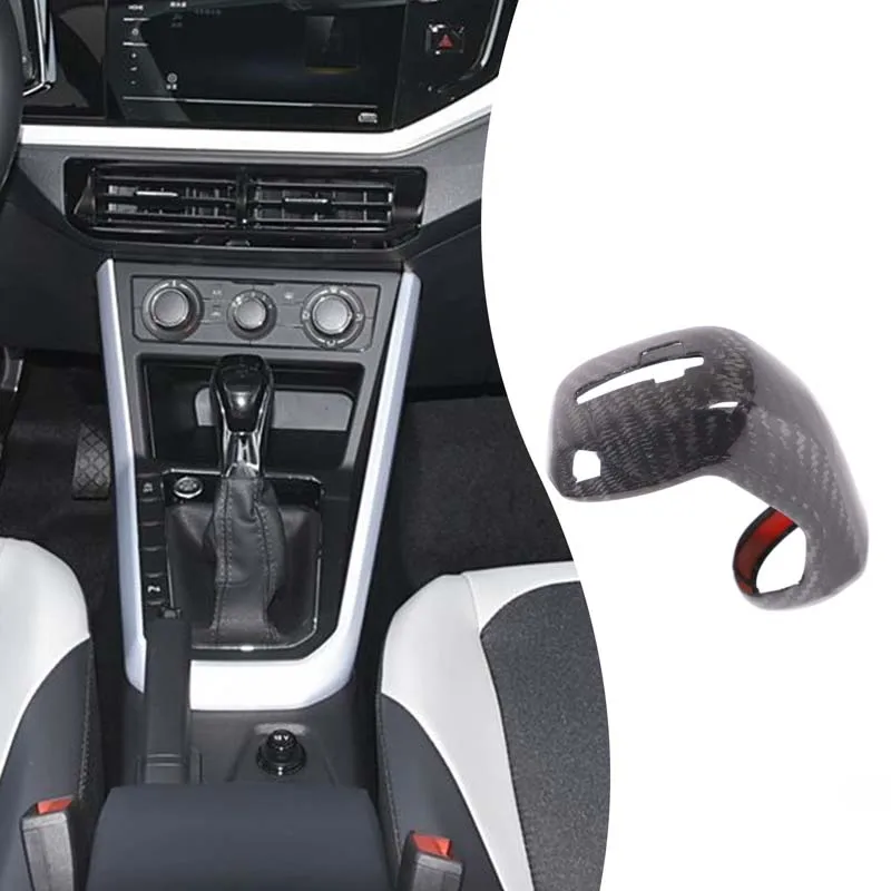 1piece set Real carbon fiber For VW Polo T-Cross Tiguan 2019-2022 car center console gearbox head cover sticker Car accessories