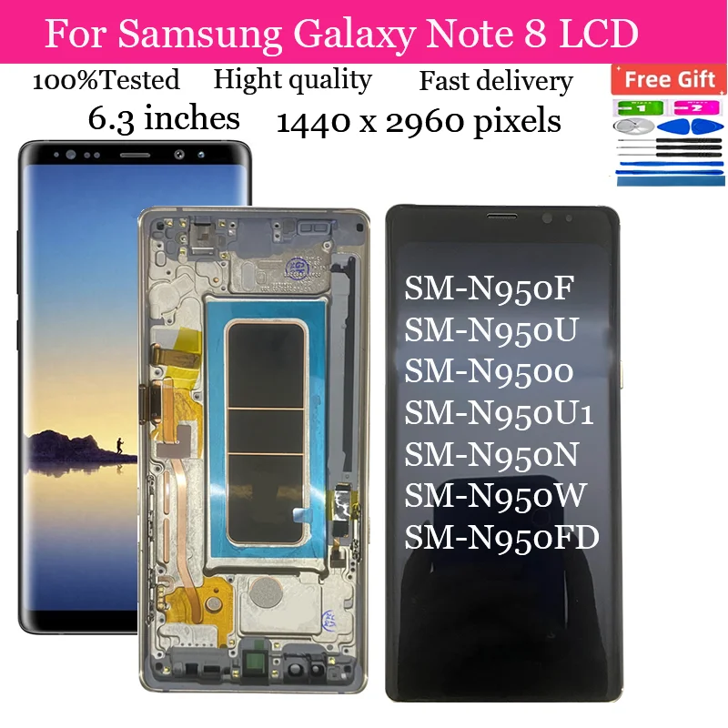 

Super AMOLED Note8 Display For SAMSUNG Galaxy Note 8 LCD N950F N950D N950DS N950U Display Touch Screen Glass Digital Replacement