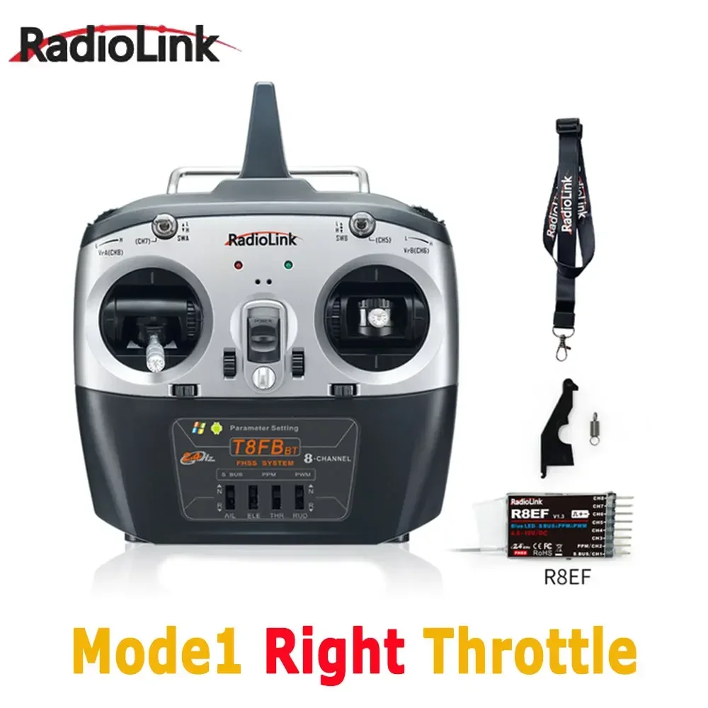 Radiolink T8FB BT 8 Channels RC Transmitter and Receiver R8EF 2.4G Controller for Drone/Fixed Wing, Airplane