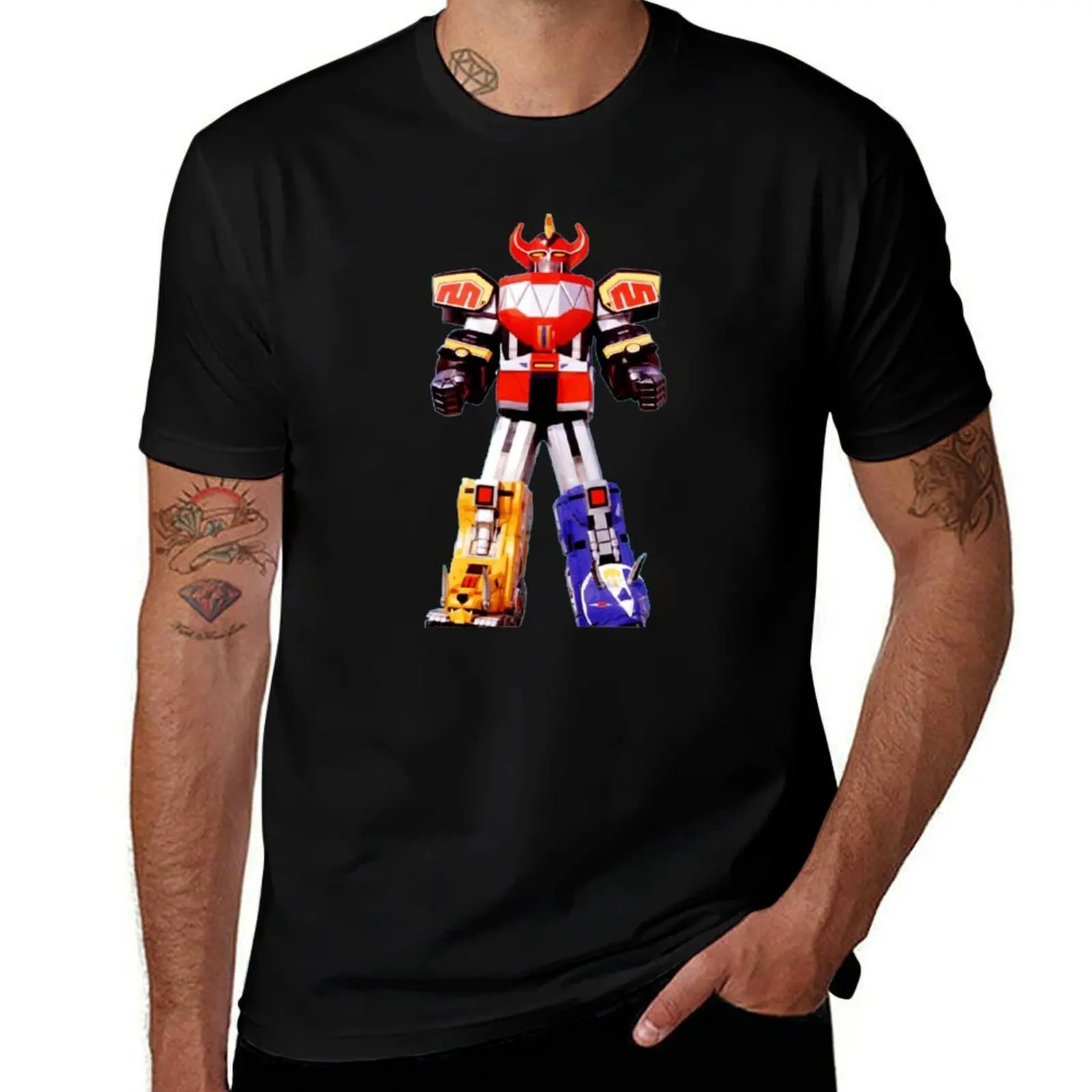 megazord robot T-Shirt Long Lasting Casual T-Shirt