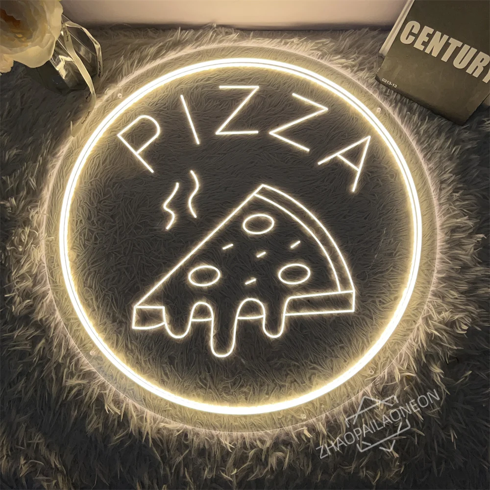 Letreros de neón para Pizza como decoraciones de pared para restaurante, letreros de neón en forma de Pizza alimentados por USB, decoraciones para Bar, escaparates, decoración de fiesta