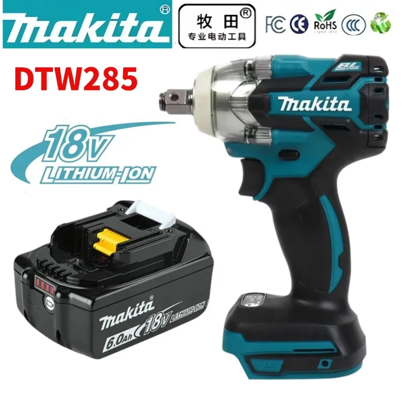 

Original Makita DTW285 Tools Impact Wrench Machine Brushless Cordless Electric Wrench High Torque Tool & Makita 18V Battery