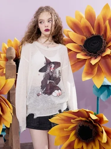 

Sweaters Jumpers Pullovers Womens Winter Clothes For Women Wool Zigzag Pattern Punk-Knit Japanese Style Harajuku Cultural Simple