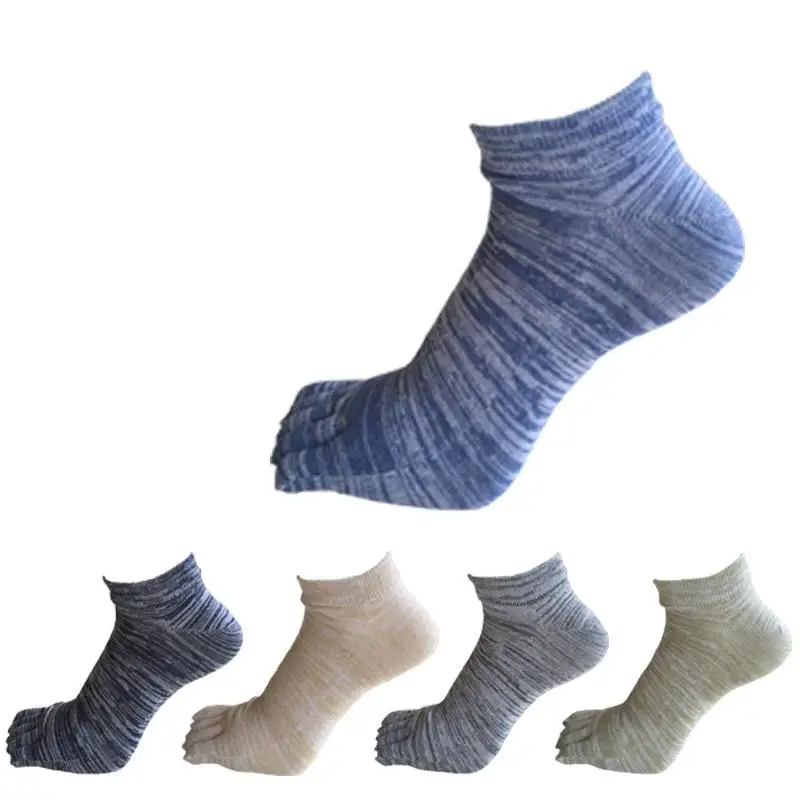 

Short Tube Five-finger Socks Men Fashion Solid Color Cotton Breathable Ankle Socks Set