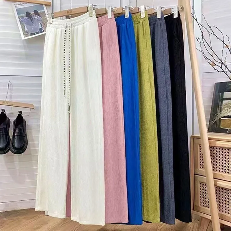 

Casual New Nightwear Pant For Women Pantalones Spring Autumn Sleepwear Wide Leg Pajamas Pants Loose Sport Home Trousers