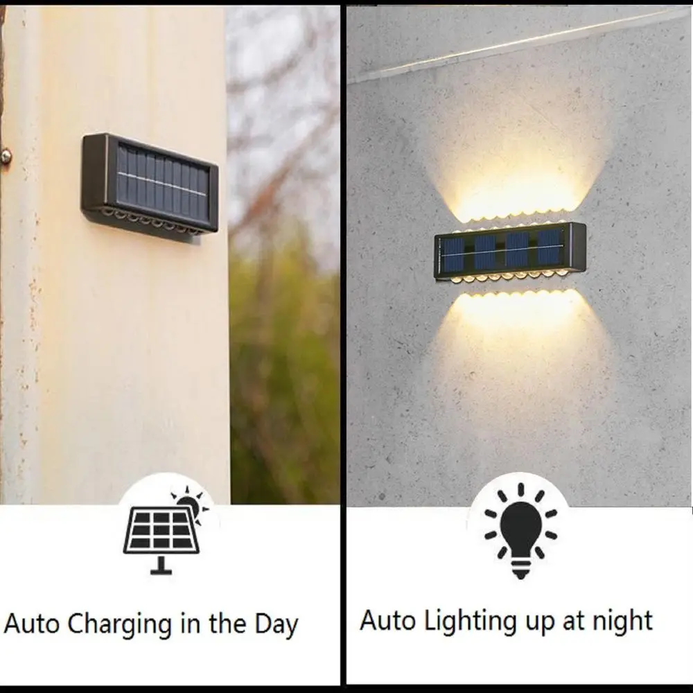 Exterior 16LEDs Solar Wall Lamp Warm Light Solar Light Outdoor Lighting Energy Saving Streetlights Waterproof Lamp Balcony