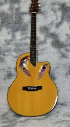 Electric guitar six-string acoustic guitar EQ natural color with mahogany neck 41 Inch Round Back Acoustic Guitar with EQ