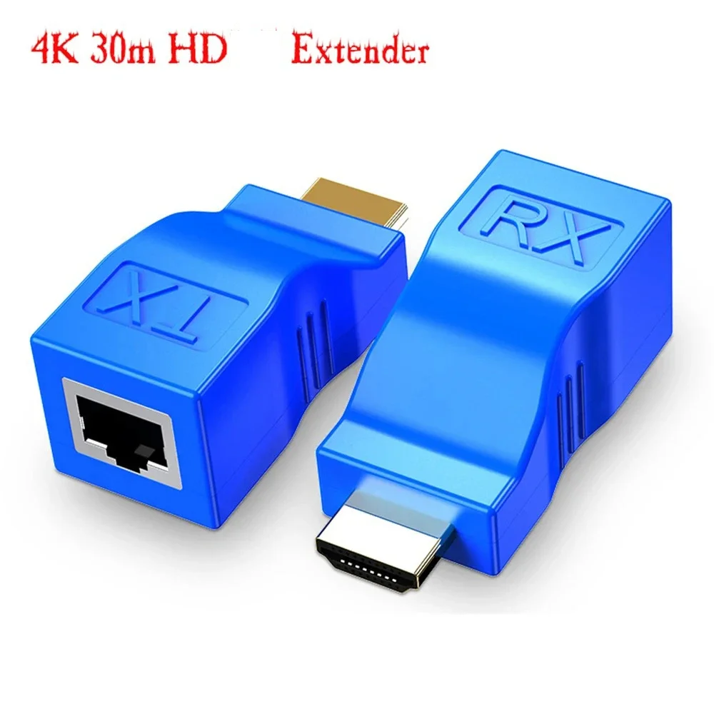 2pcs/set HDMI-compatible To RJ45 Ethernet Adapter 4K 1080P Signal Extender Up To 2.5Gbps 1080p For HDTV, STB, DVD