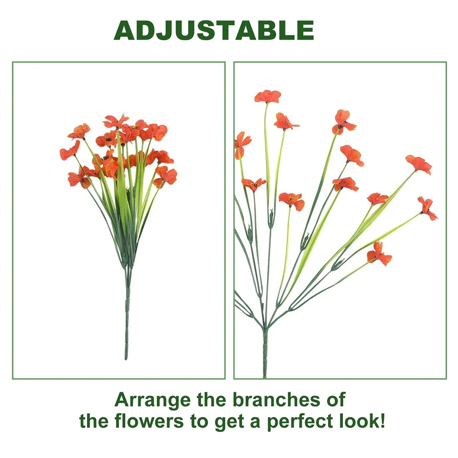 A45I Artificial Outdoor Plants and Flowers 12 Bundles,UV Fake Flowers for Home Decoration,Pink Fuchsia