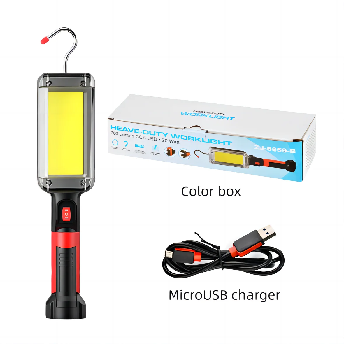 AliExpress Collectie 1 stuks USB Oplaadbare COB Werk Licht Draagbare LED zaklamp 18650 Verstelbare 2 Modus Waterdichte Magneet