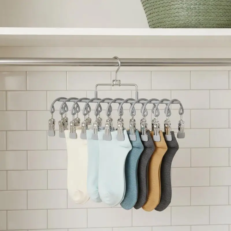 20 Stainless Steel Clothes Hanger Non-Slip Double-Row Clothes Hanger Clips