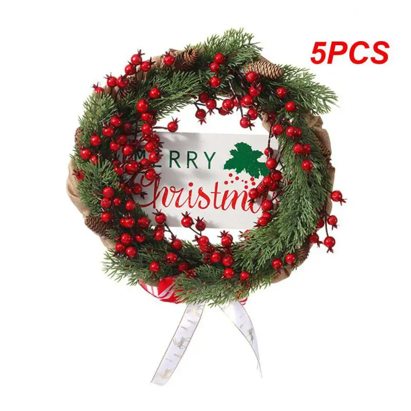 

5PCS Unique Design Decorative Garland Beautifully Door Hanging Rich And Colorful Christmas Wreath Christmas Decorations