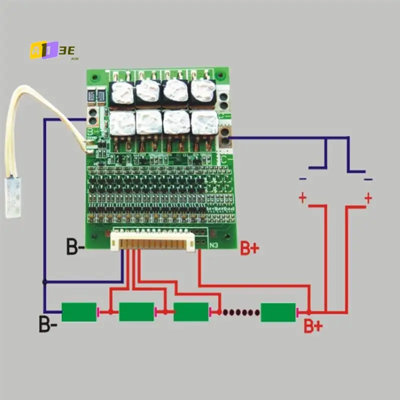 A13E-13S 48V 50A 18650 Li- Lithium Battery Pack BMS Protection PCB Board Durable Consumer Electronics