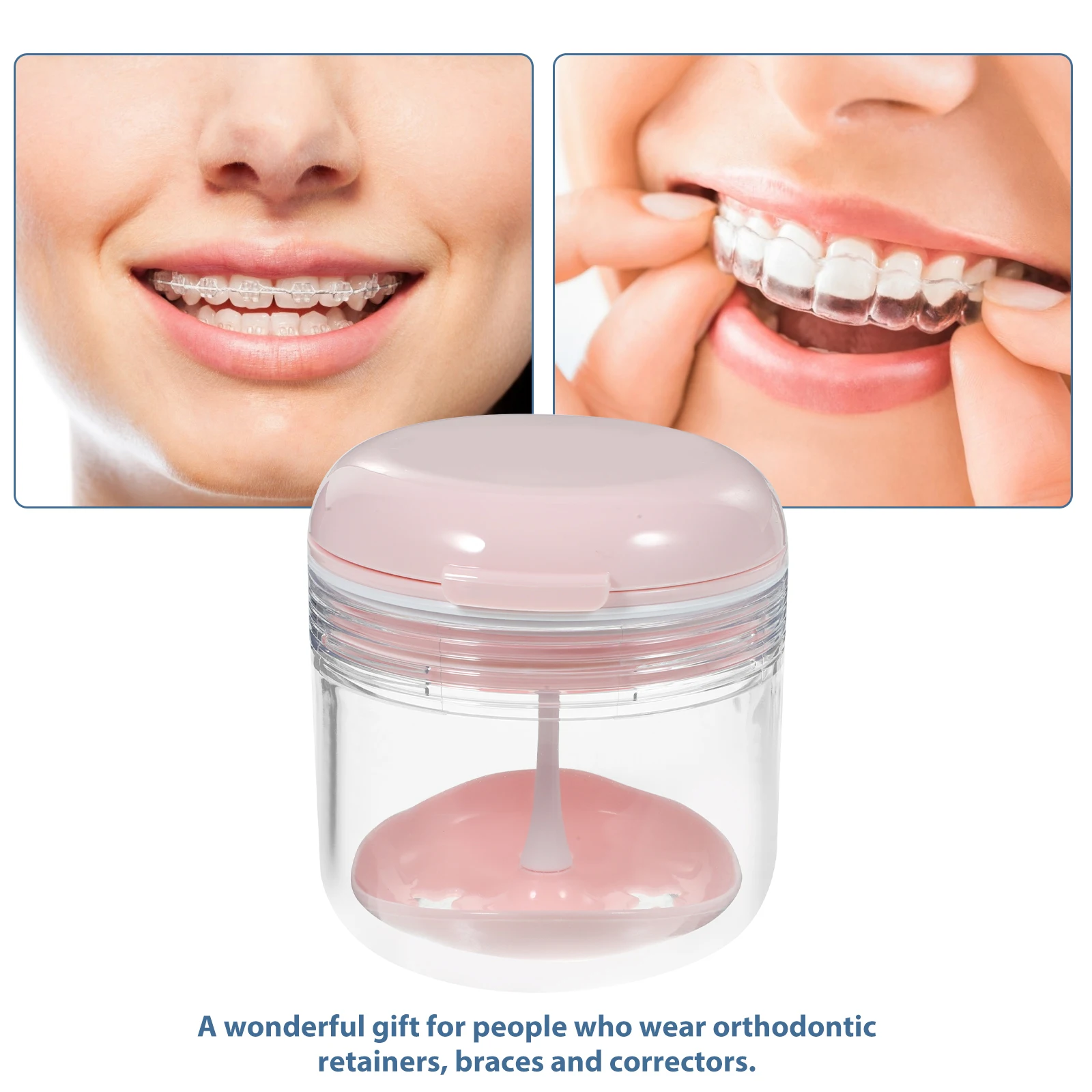 

1Set Denture Case Portable False Teeth Storage Box with Breathable Design for Travel Denture Cleaning Case Retainer Holder