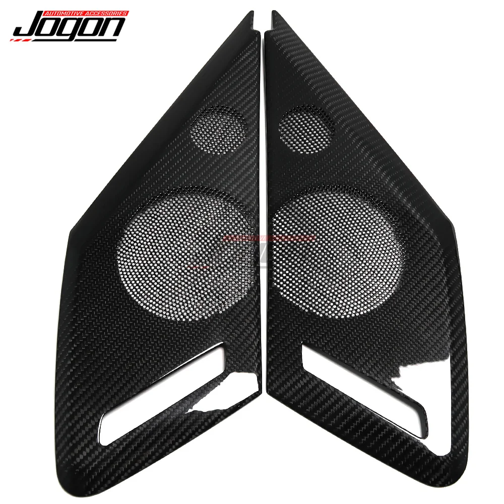 For Chevrolet Corvette C8 Z51 Z06 2020-2024 Carbon Fiber Fabric Car Sticker Door Speaker Cover Trim Interior Accessories