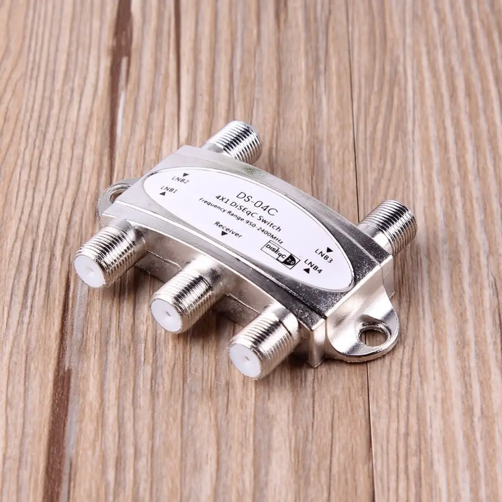 4 w 1 4x1 DiSEqc 4-kierunkowy szerokopasmowy przełącznik DS-04C wysokiej izolacji 4 anteny satelitarne 4 LNB dla odbiornik satelitarny